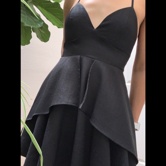Black Peplum Layered Formal Dress - Picture 11 of 12